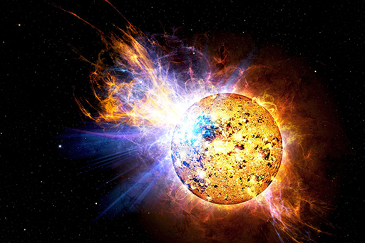 An image of a flare from a small star.