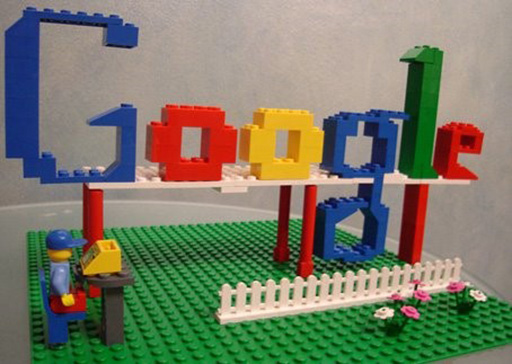 An image of the word ‘Google’ constructed using Lego.