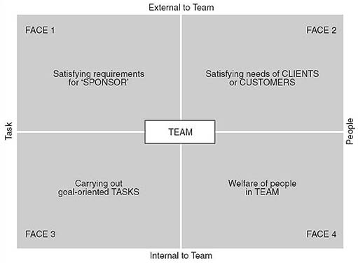 Figure 5 The four faces of a team (adapted from Lewis and Lawton, 1992)