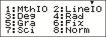 The figure shows the display on a calculator screen containing four lines of text.