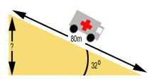 A technical image to support the explanation of how to find out how far the truck goes up