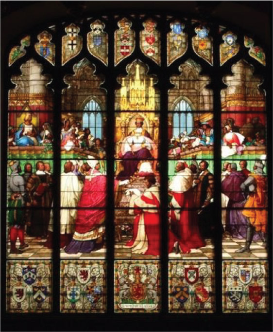 Depiction of the inauguration of the Court of Session in 1532 Parliament House