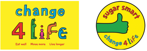 Two Change 4 life logos
