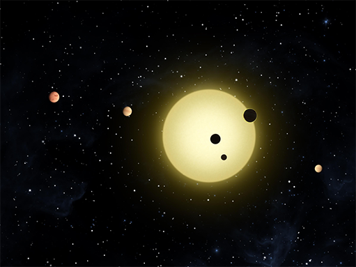 Artist’s impression of Kepler-11 c and its fellow planets in orbit around their host star.