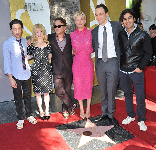 A photograph of some of the actors and actresses from 'The Big Bang Theory'