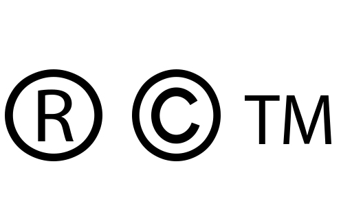 Patent, copyright and trademark symbols