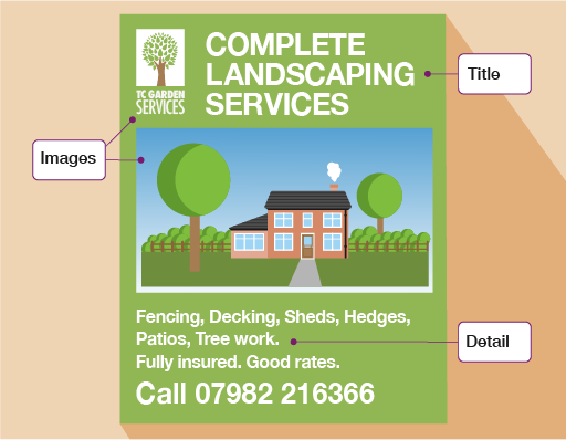 Advert for gardening services