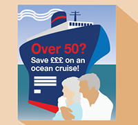 Advert for cruises for the over-50s