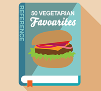 Book called 50 Vegetarian Favourites