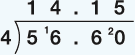 The sum 56.60 ÷ 4 = 14.15.