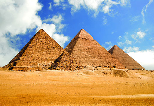 An image of the Egyptian pyramids.