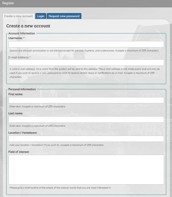 Register page on iSpot