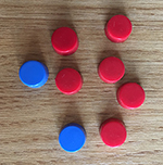 6 red and 2 blue counters