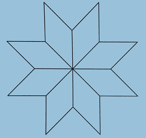Design created using eight rhombuses