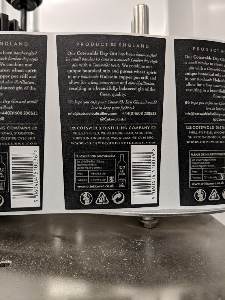 This is a photograph of a lavel from a gin bottle.