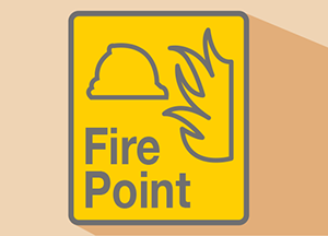 A fire point sign