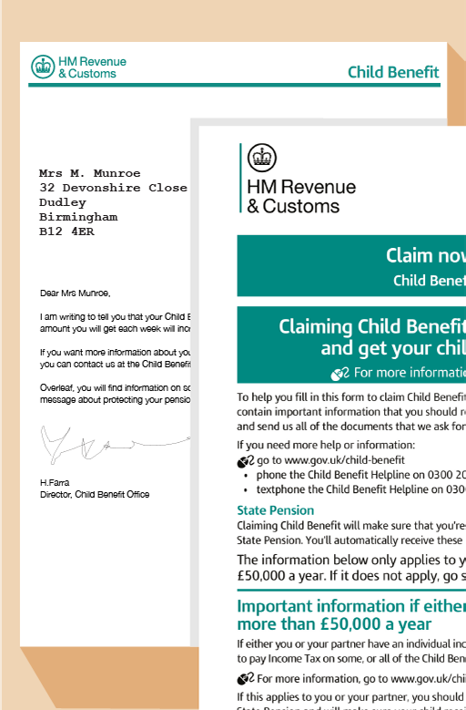 Examples of an official information sheet and letter.