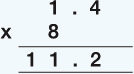 The sum 1.4 × 8 = 11.2.