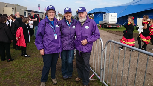 Volunteer stewards at a rugby game