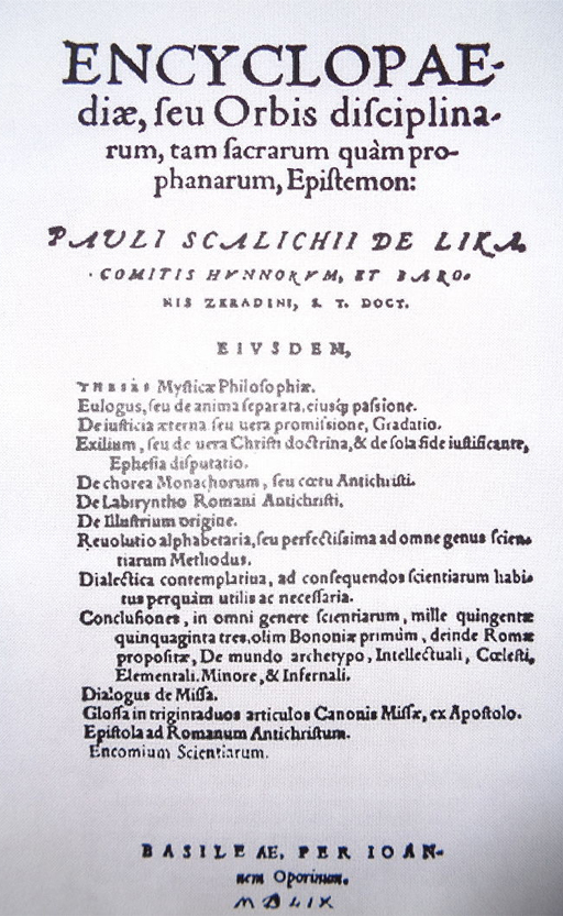 The title page of Skalić’s encyclopedia (1559)