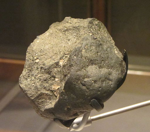 A stone tool from the Olduvai Gorge in Tanzania, approximately 1.8 million years old