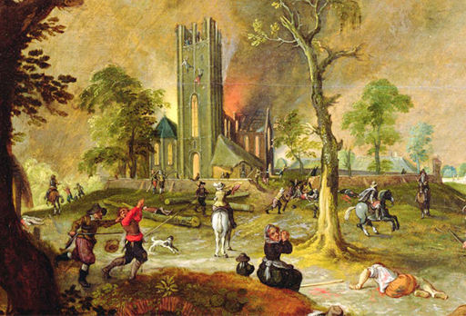 Depiction of looting during the 30-years war by Sebastian Vrancx.