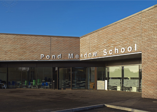 The image shows an outside view of a special school.