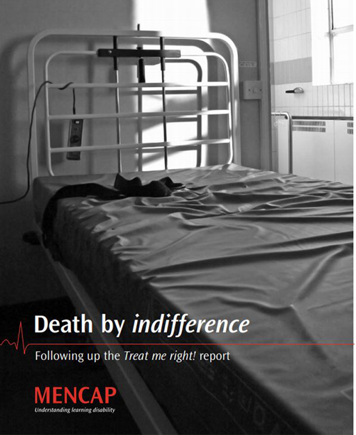 The front cover of Mencap's death by indifference report.