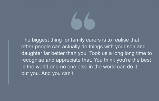The image shows a quote from Jean, a family carer.