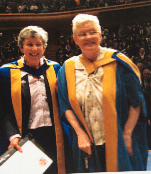 Mabel Cooper receiving her honorary degree from The Open University in 2010.