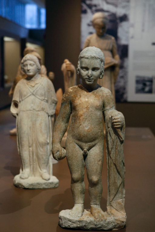 Small statues of children from the ancient temple of Artemis in Brauron, Greece.