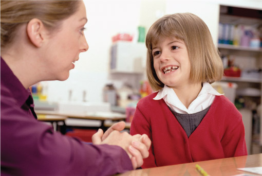 Child talking to an adult