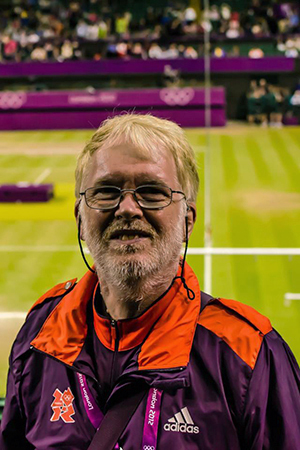 A male volunteer at the London Olympics 2012