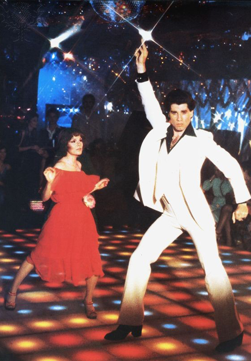 John Travolta dancing in the film Saturday Night Fever