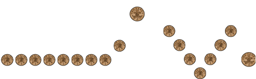 A visual representation of The Beatles, Getting Better using coins