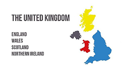 This is a map of the UK showing the countries in different colours.