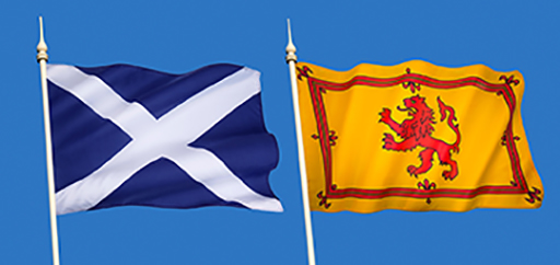 This shows two Scottish flags.