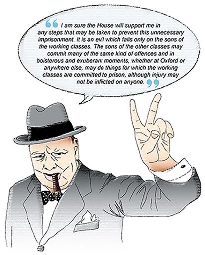 This is cartoon of Winston Churchill.