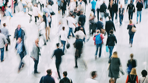 This is a photograph of a group of people in public.