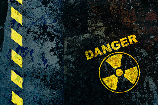 This image is made up of a dark blue/black background, with a yellow dotted line running along the left-hand side, and the word 'DANGER'.