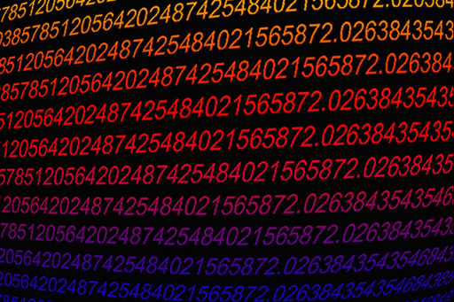 This is an image showing a a substantial number of numbers in rows, of different colours.