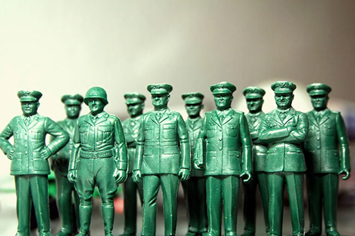 This image shows a number of toy soldiers.