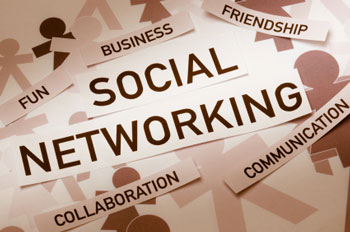 Image of words that define social networking