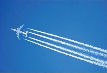 Figure 5 is a photograph of an airliner with 4 distinct contrails.