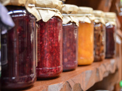 A photo of several jars of jam