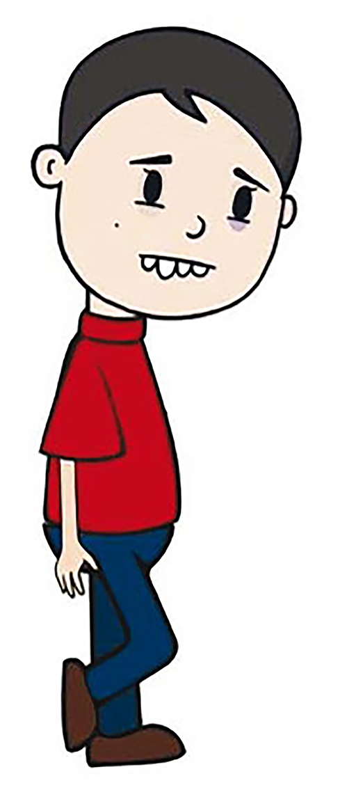 This is cartoon of a boy.