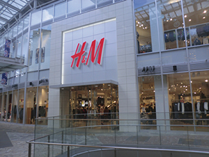 A photo of an H&M shop front.