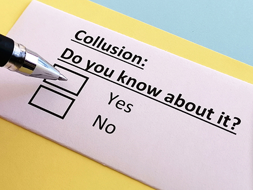 Questionnaire questions which reads: Collusion, do you know about it? Yes/No?