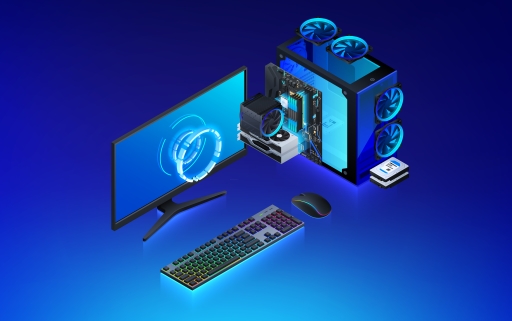 A diagram showing the components of a personal computer.