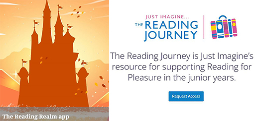 Screenshots from the websites Reading Realm and Just Imagine’s The Reading Journey.